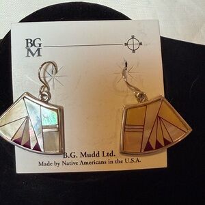 Unique B.G. Mudd Native American Geometric Earrings NWT